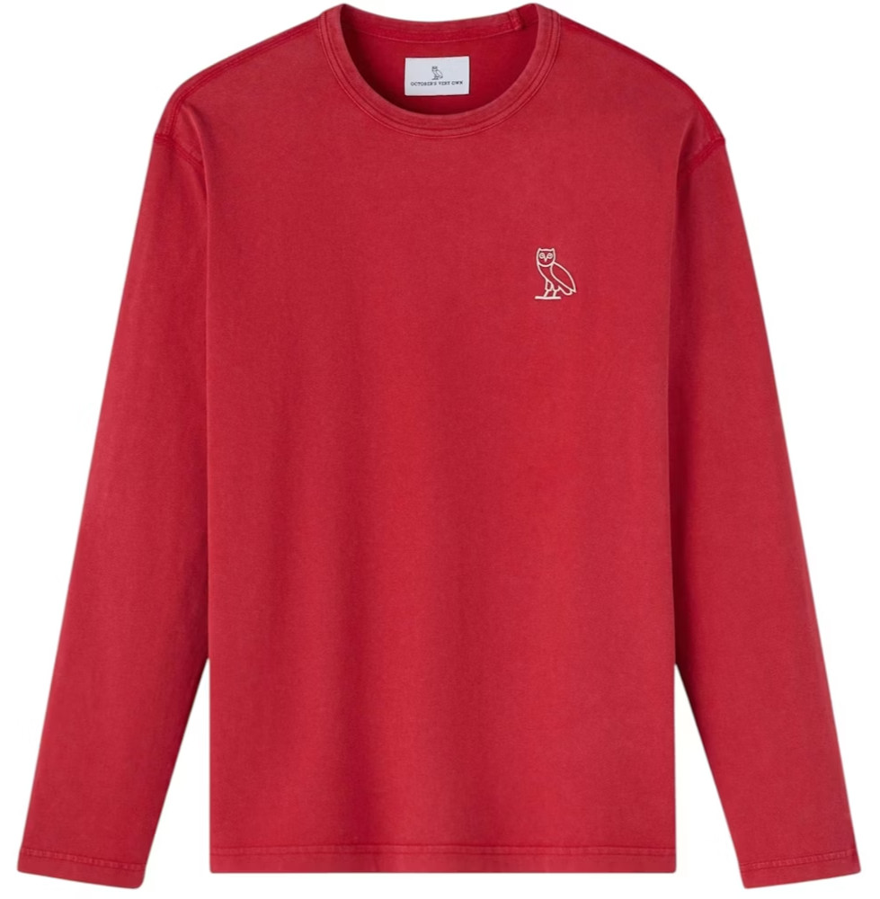 OVO Berry Red Muskoka Garment Dyed Longsleeve Shirt – 3XL – New