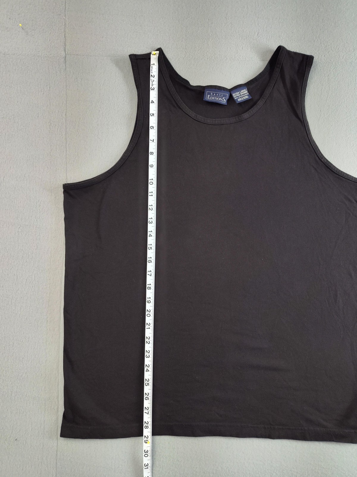 Basic Editions Tank Top Shirt Mens XL Black Sleeveless 100% Cotton Casual gallery