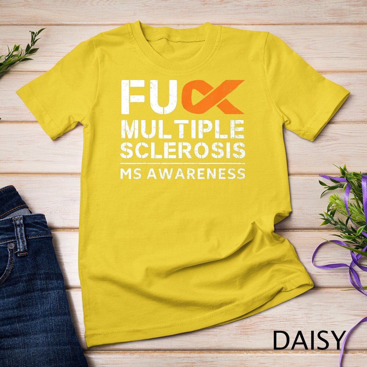Multiple Sclerosis MS Awareness Support Ribbon Unisex T-shirt gallery