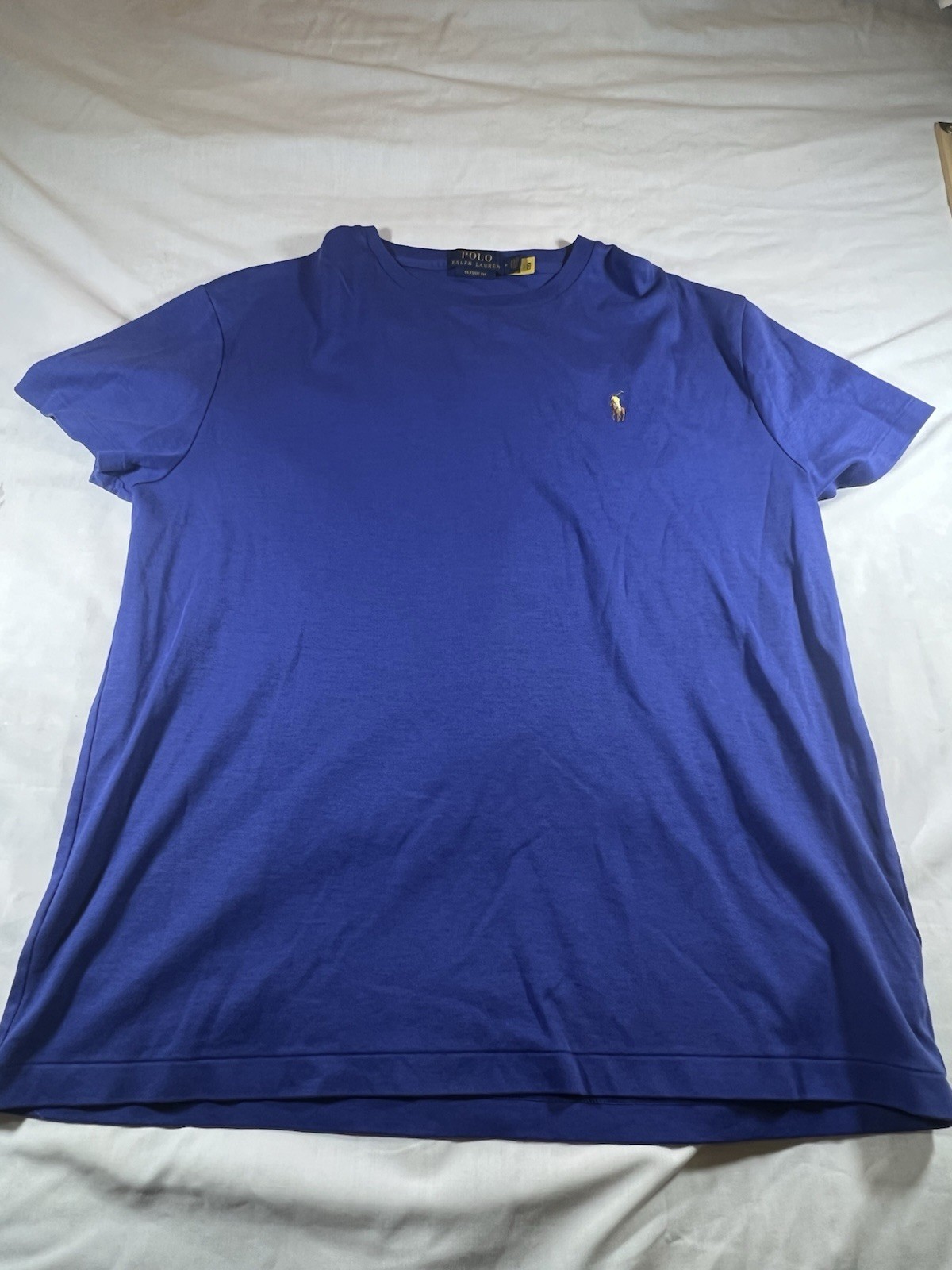 Polo Ralph Lauren Mens M Blue Cotton Short Sleeve Shirt Logo gallery