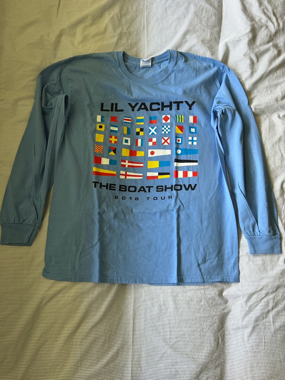 Gildan Ultra Cotton Lil Yachty Boat Show 2016 Tour Double-Sided Tee Blue L