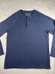 Faherty Cloud Cotton Henly Long Sleeve Pima Modal Raglan Navy Mens Large