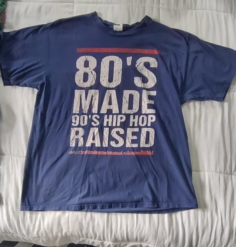 80s made 90s Hip hop raised used tee - Size XL gallery