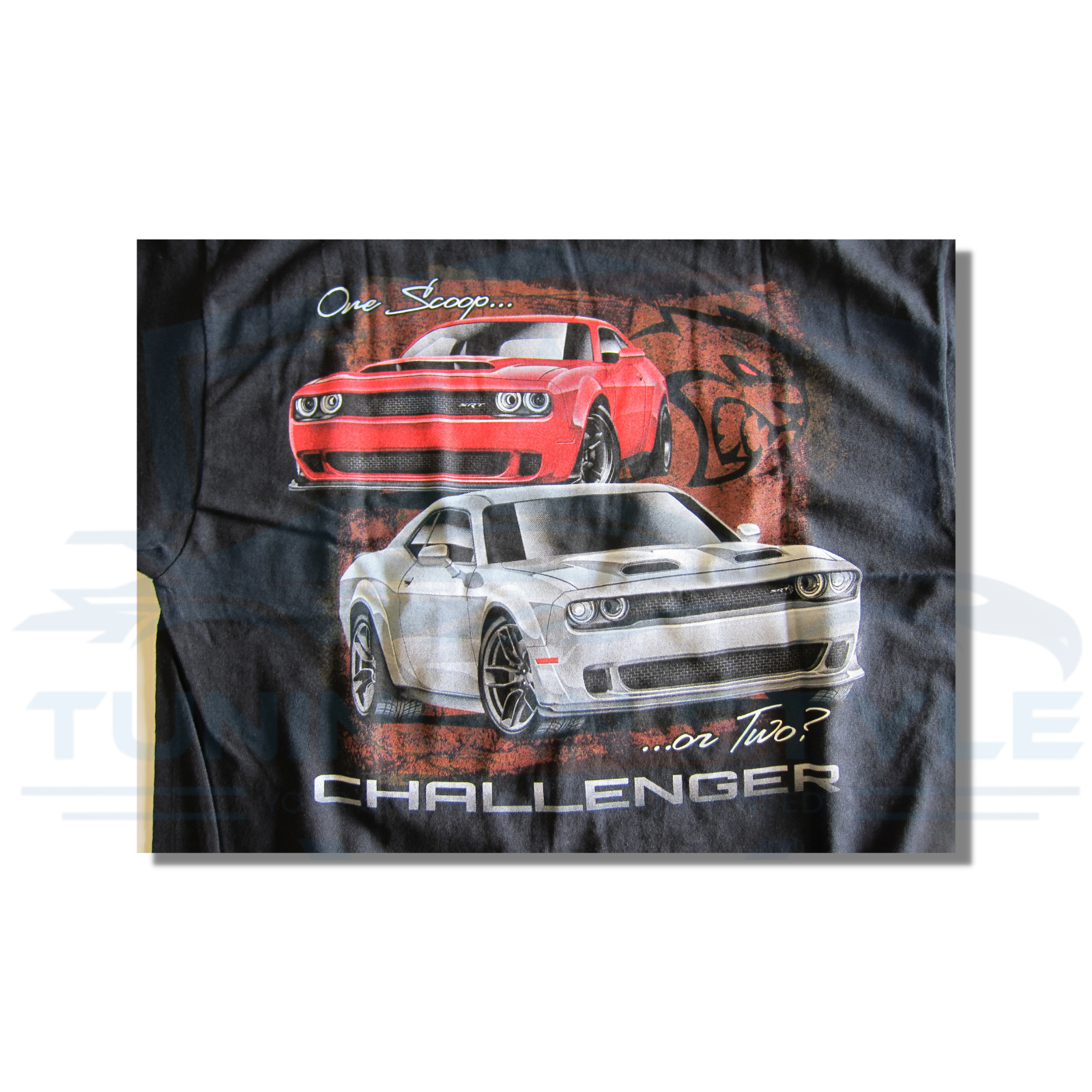 Dodge Challenger 2 Scoops SRT Hellcat Cotton T-Shirt Black Official Licensed gallery