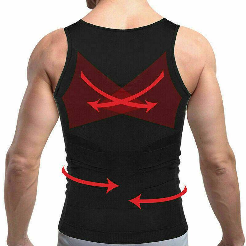 Men's Slimming Body Shaper Vest Abs Abdomen Compression Shirts Workout Tank Tops gallery