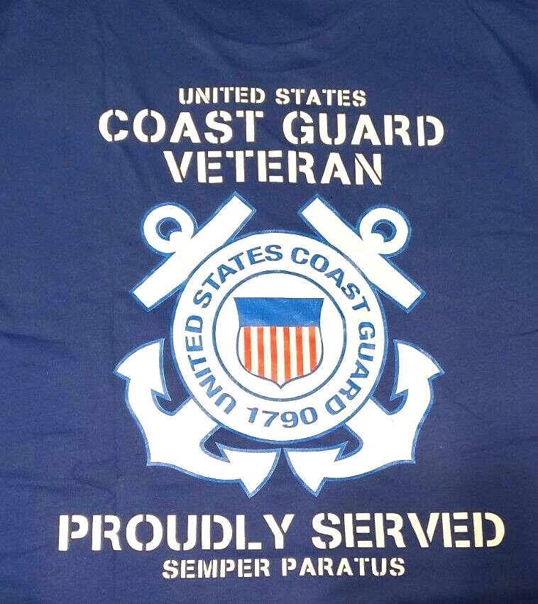 US Coast Guard Proud Veteran Medium T Shirt USCG Semper Paratus Free Ship Anchor gallery