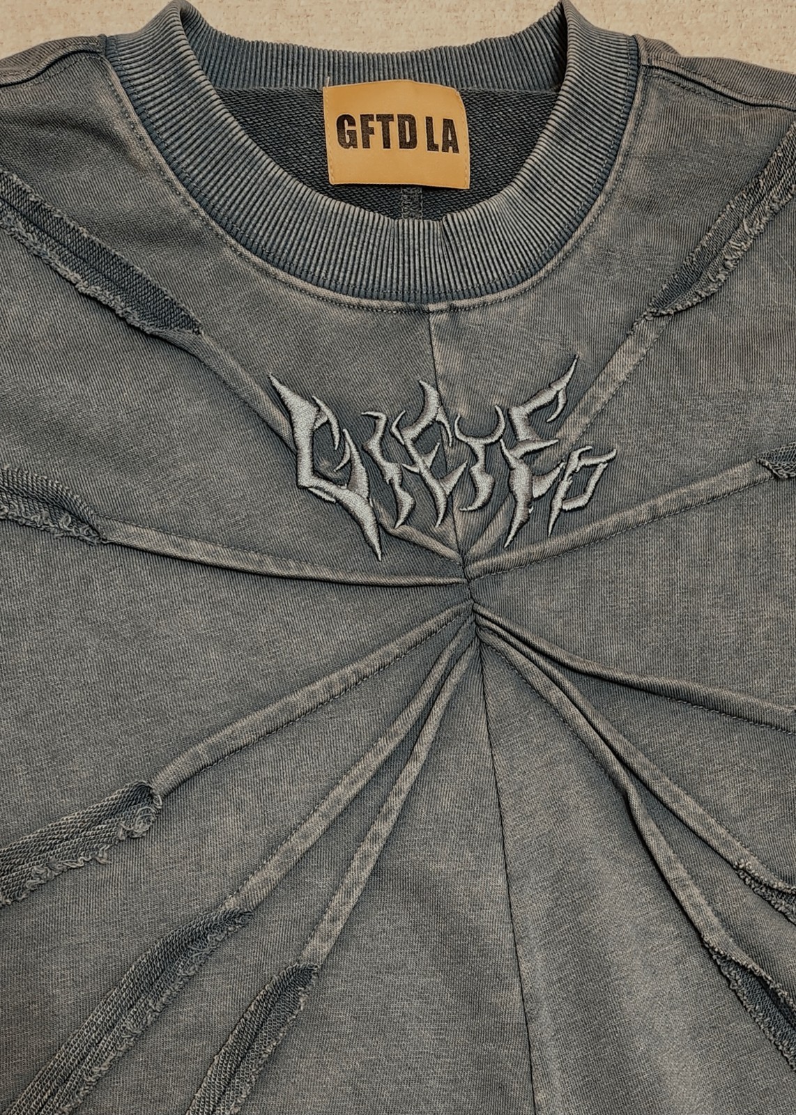 GFTD LA Men’s Blue Textured Front Web Tshirt-Great Quality Cotton Fabric - Small gallery