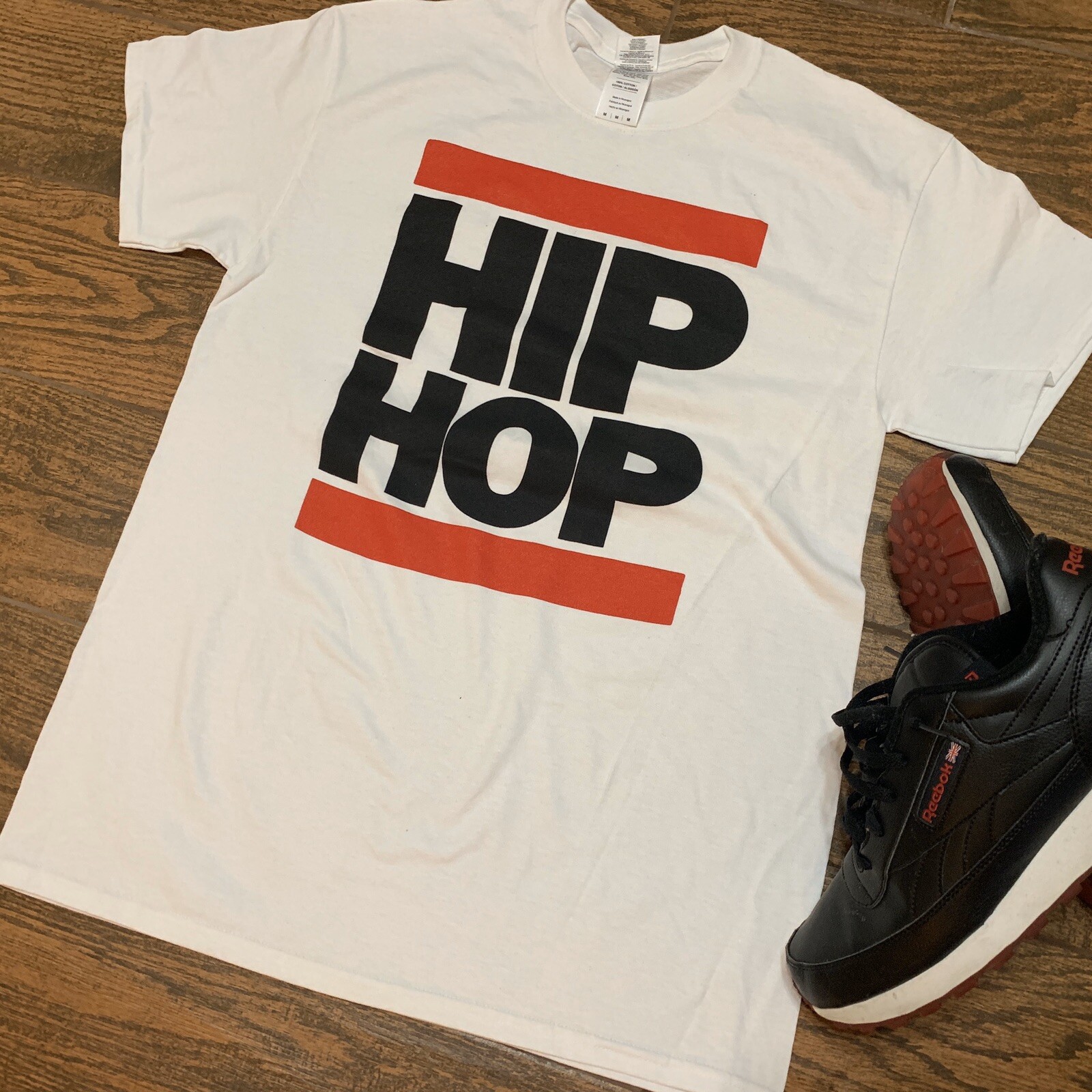 Classic Hip-Hop White Shirt Throwback Size Medium