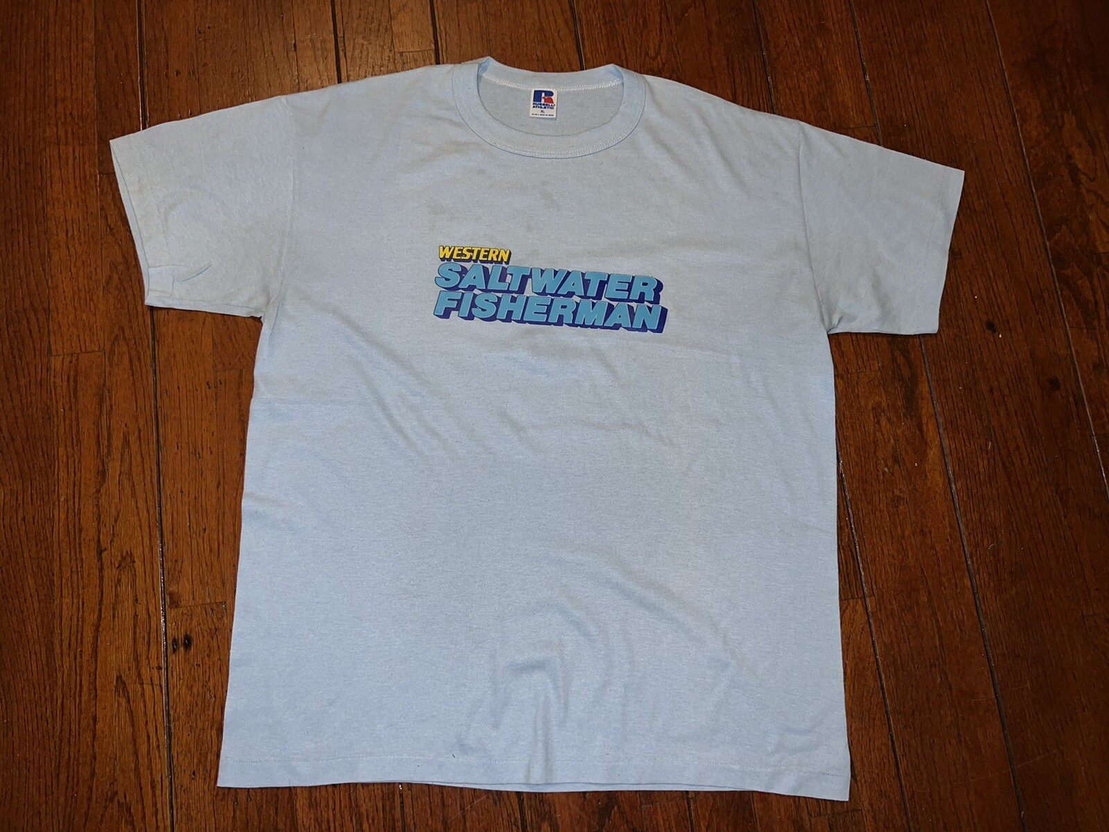 Vintage 90s Western Saltwater Fisherman Graphic T-Shirt Size XL Boat Life gallery