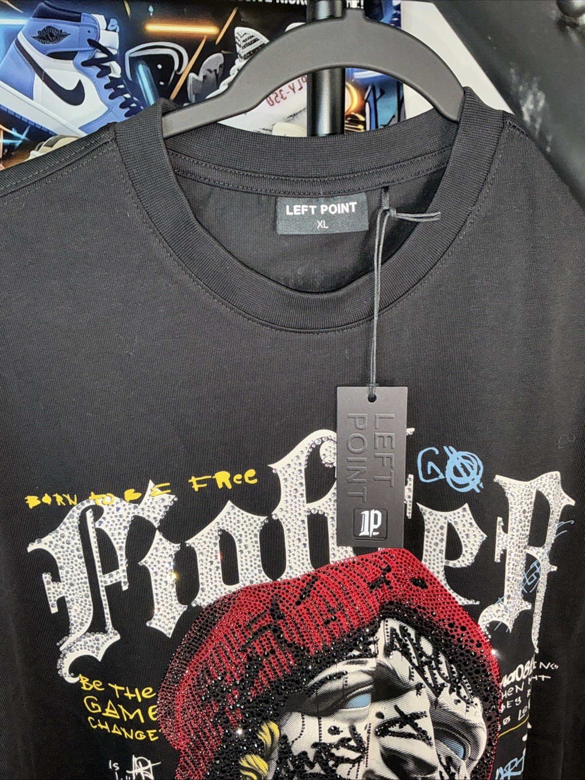 Left Point Italy Black Fighter / Graffiti Men’s T-Shirt Size XL gallery