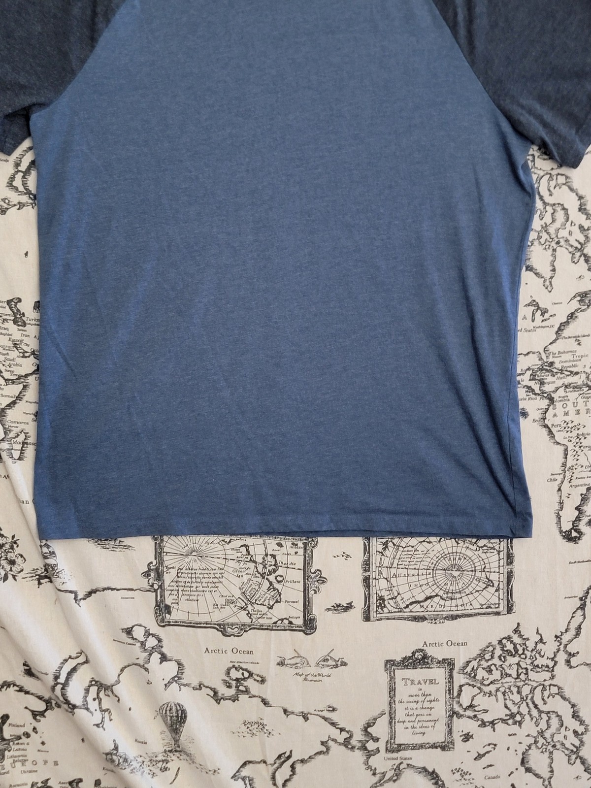 Sonoma Men's XLT Raglan T-Shirt Short Sleeve Crew Neck Two-Tone Blue gallery