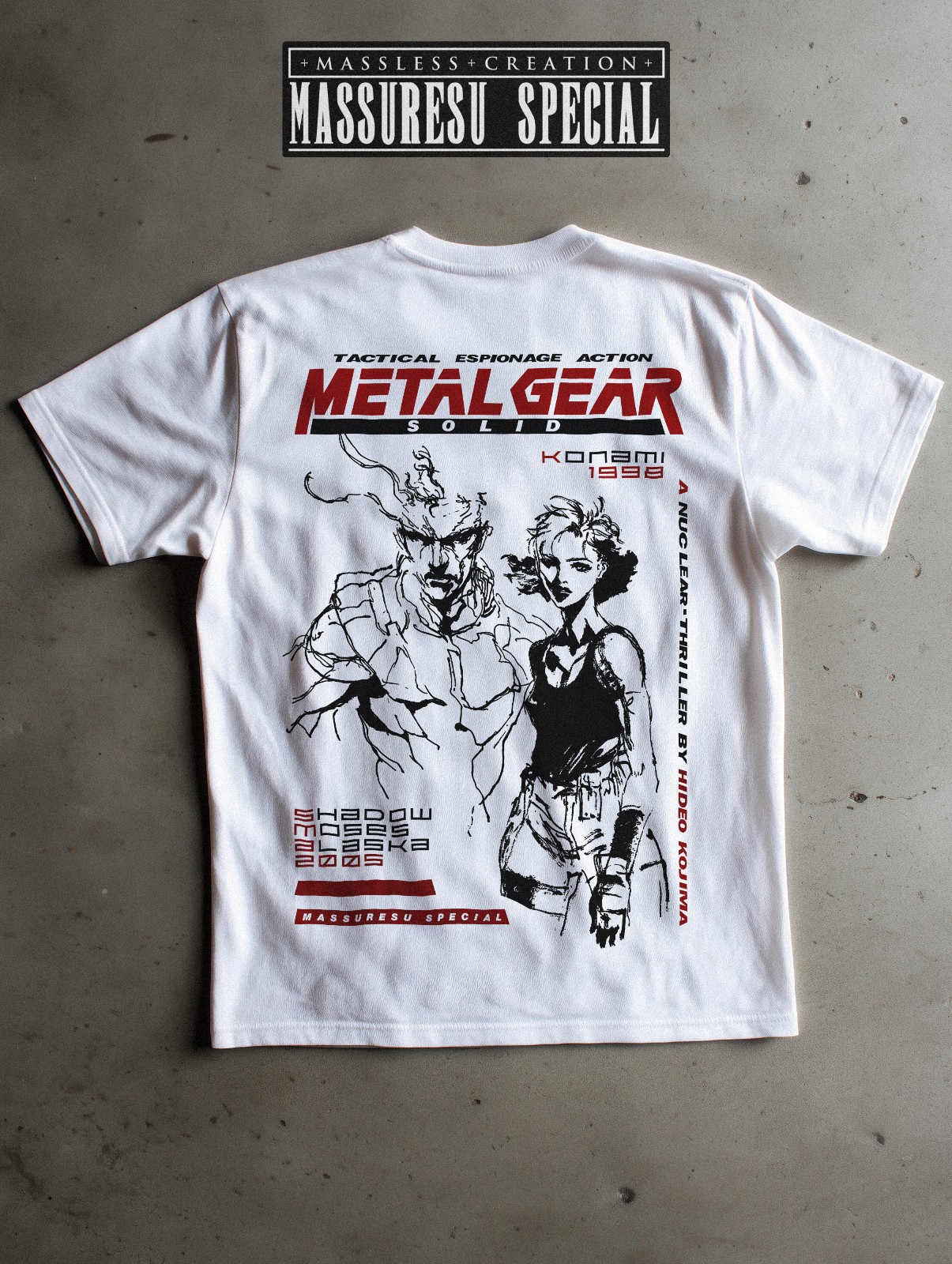 Metal Gear Solid [Snake Meryl v3] Premium T-Shirt - Kojima Solid Liquid Big Boss gallery