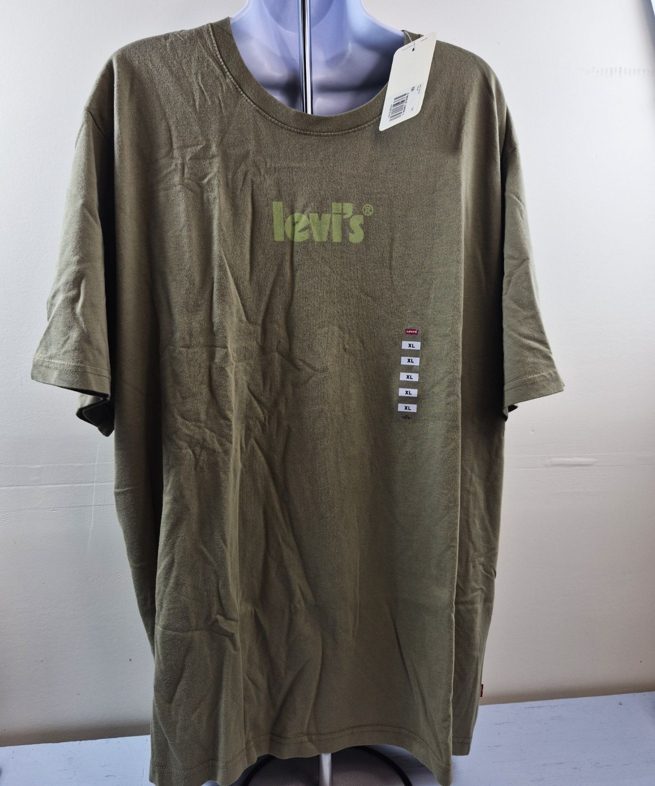 Levis Relaxed Fit Graphic T Shirt Men’s XL Olive Green NWT Crew Neck