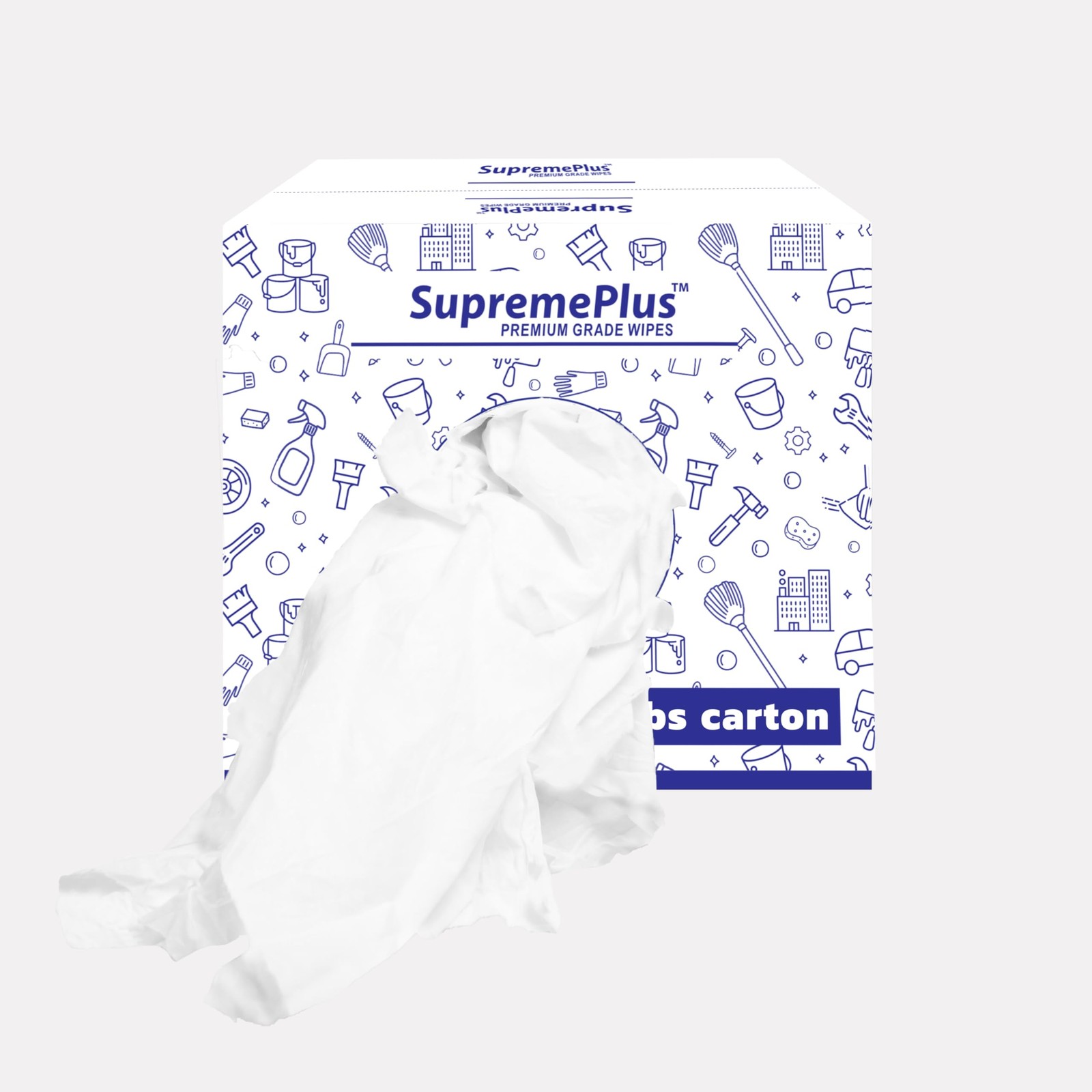 SupremePlus White T-Shirt Rags 10 lbs Cotton Multi-Purpose Cleaning Shop Towels gallery