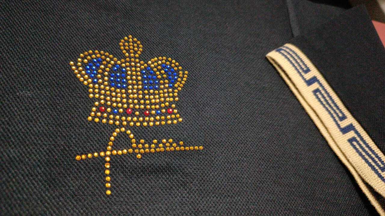 New Men Luxury Diamond Crown Rhinestones Fashion Polo T-Shirt High Quality gallery