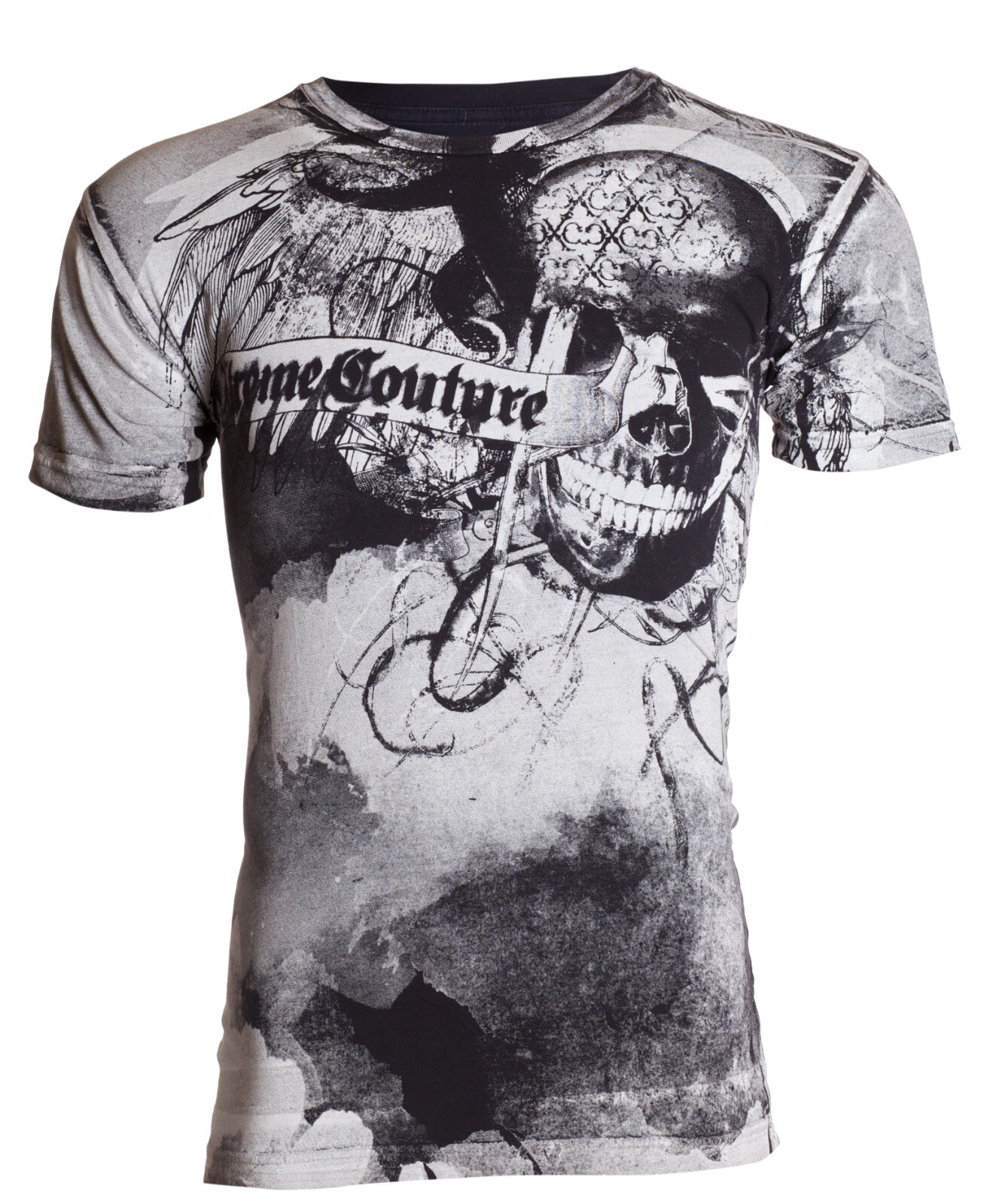 XTREME COUTURE by AFFLICTION Black CROSSED OUT Short Sleeve Slim Fit T-shirt NWT gallery
