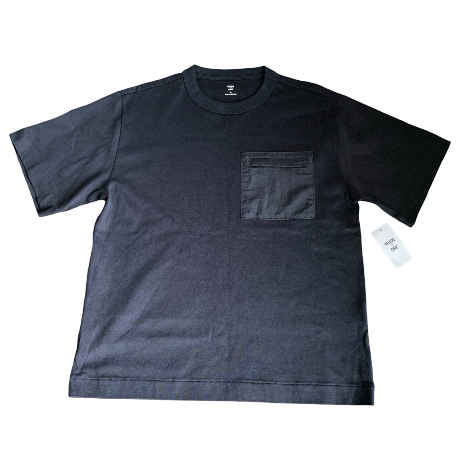 Mode of One Men’s Size Small Mixed Relaxed-Fit French Terry Zip Pocket T-Shirt