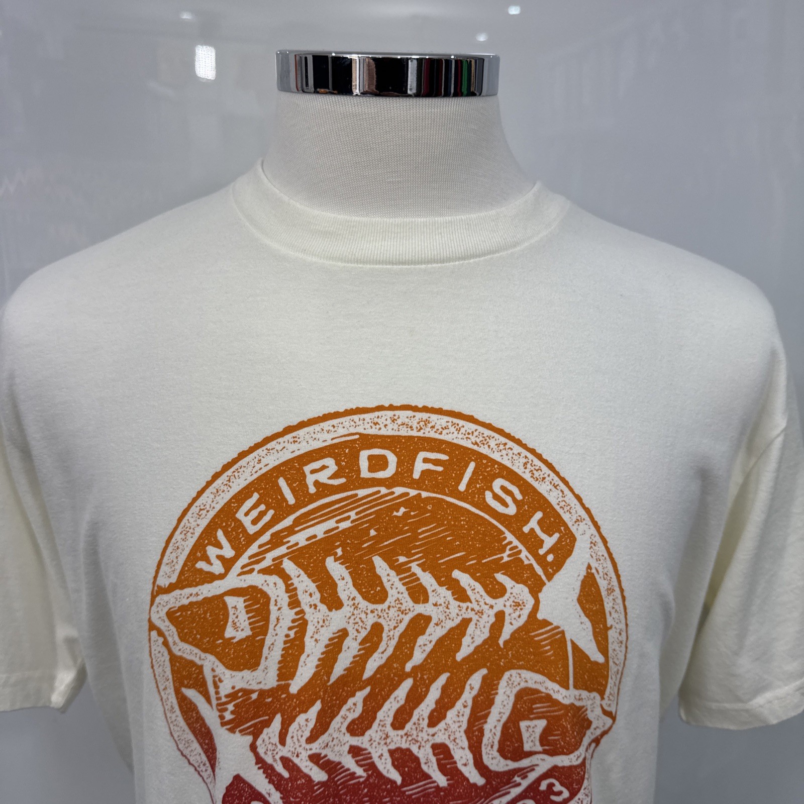 WEIRD FISH Pale Yellow Relaxed Fit Crew Neck Summer T Shirt Size XL gallery