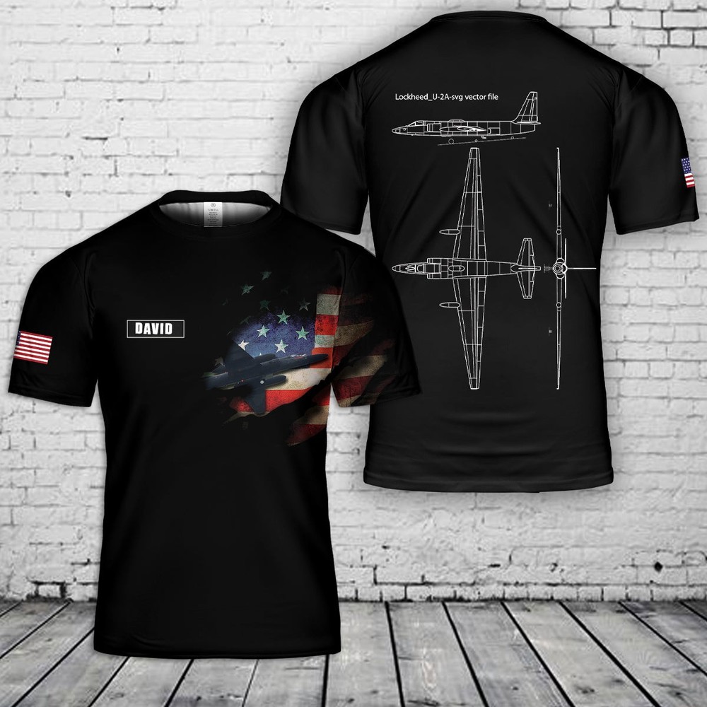 Custom Name US Air Force Lockheed U 2S Dragon 3D T Shirt_r6m_17