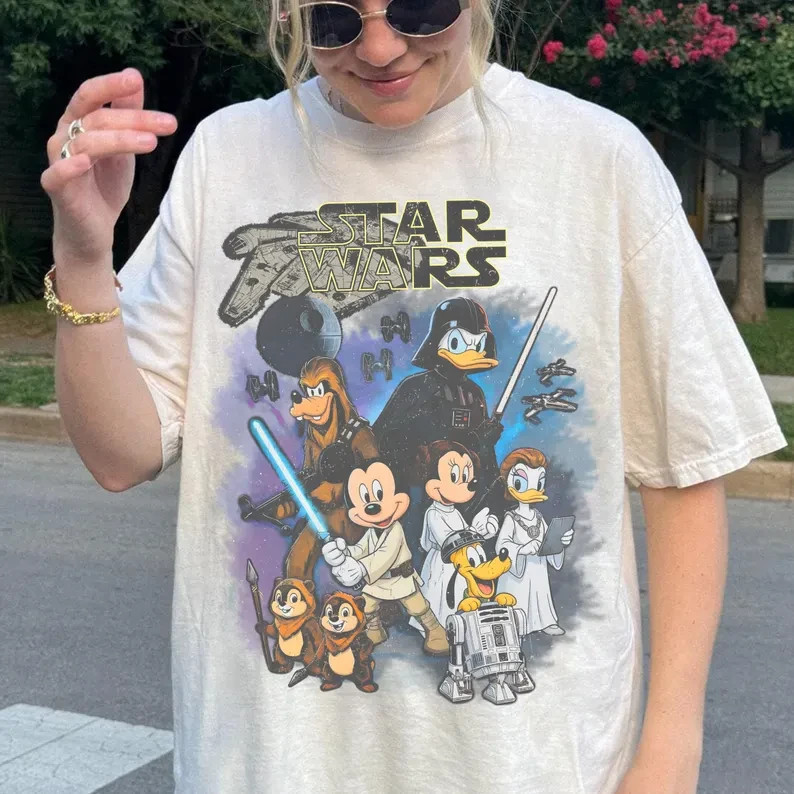 Retro Disney Star Wars Shirt, Retro Mickey and Friends Jedi Tee S-5XL HM1632