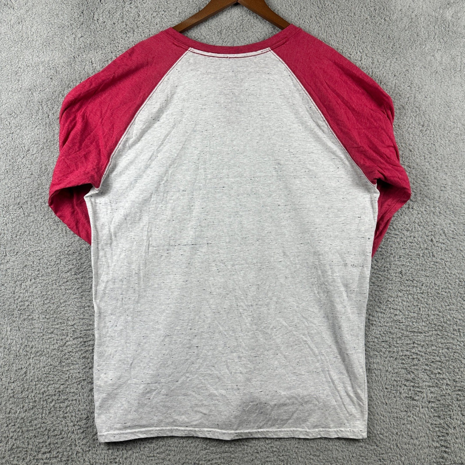 Hurley Buckle Henley Mens XXL 3/4 Sleeve Shirt Grey Red Raglan Premium Fit gallery