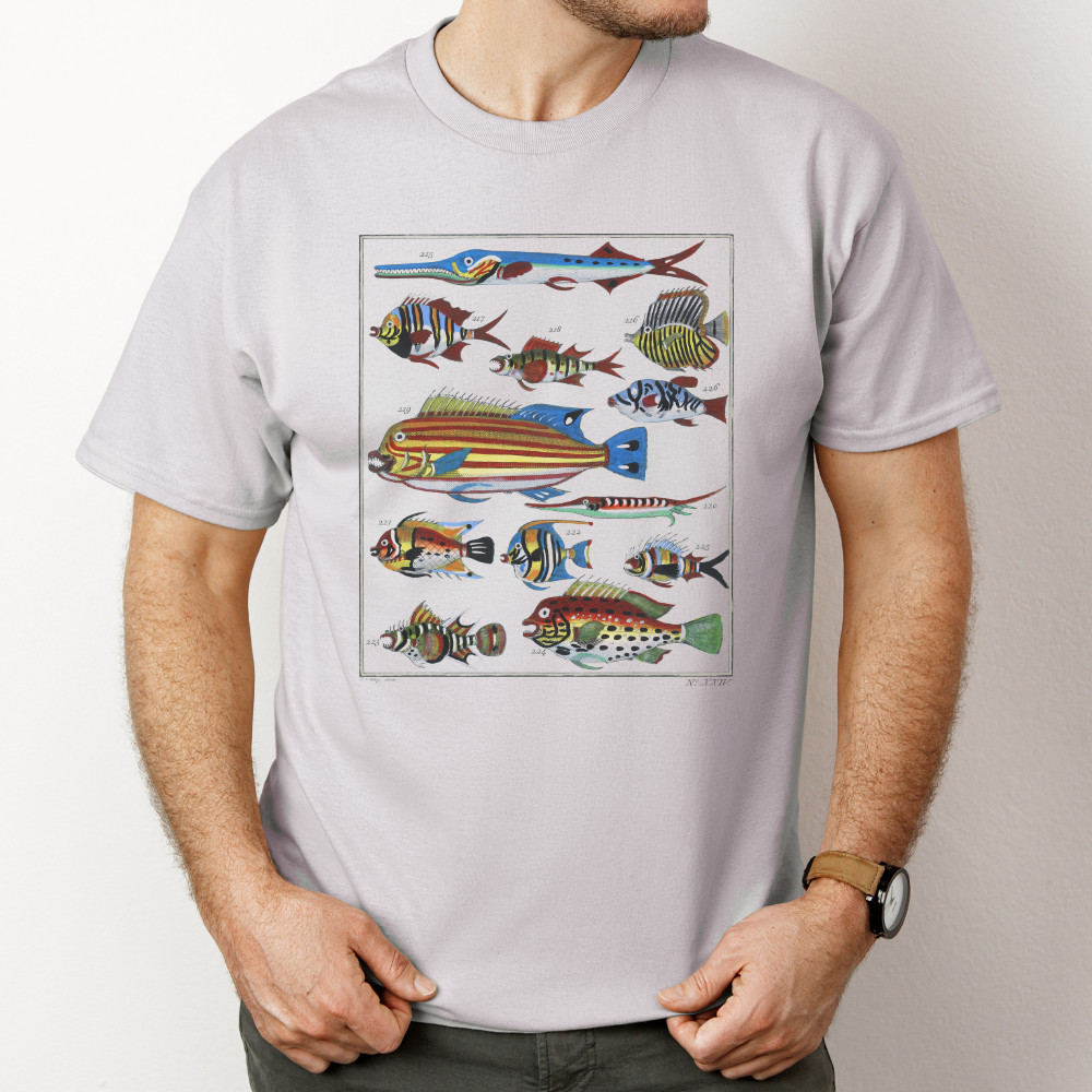 Tropical Fish Shirt Ocean Species Artwork Tshirt Cotton Crewneck Gray gallery