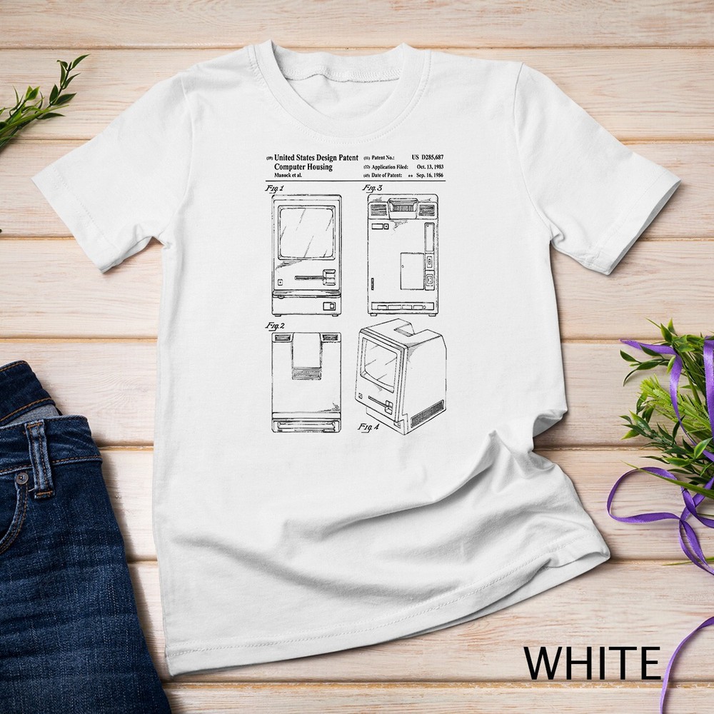 Tech Nerd Gift – Retro Personal Computer Patent Drawing T-Shirt Unisex T-shirt