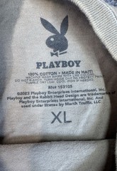 Playboy Bunny’s Pop Art Checkered Print Graphic Printed Tee Shirt XL Retro