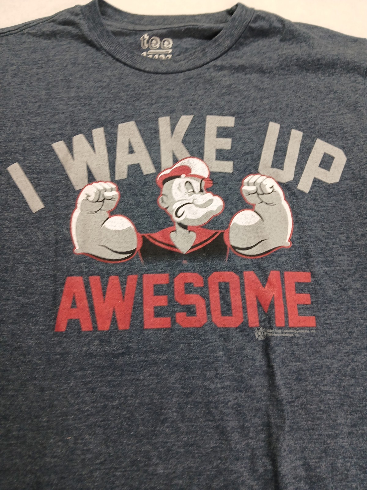 Tee Luv, Popeye T-shirt, Medium, Blue, Tagless Crew Neck Shirt gallery
