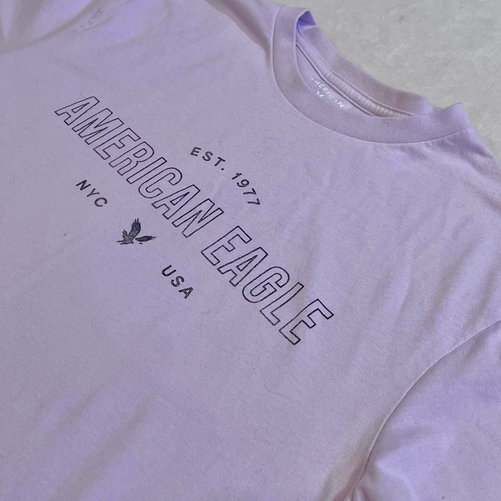 American Eagle MediumSuper Soft Men's Crew Neck Graphic Tee Purple gallery