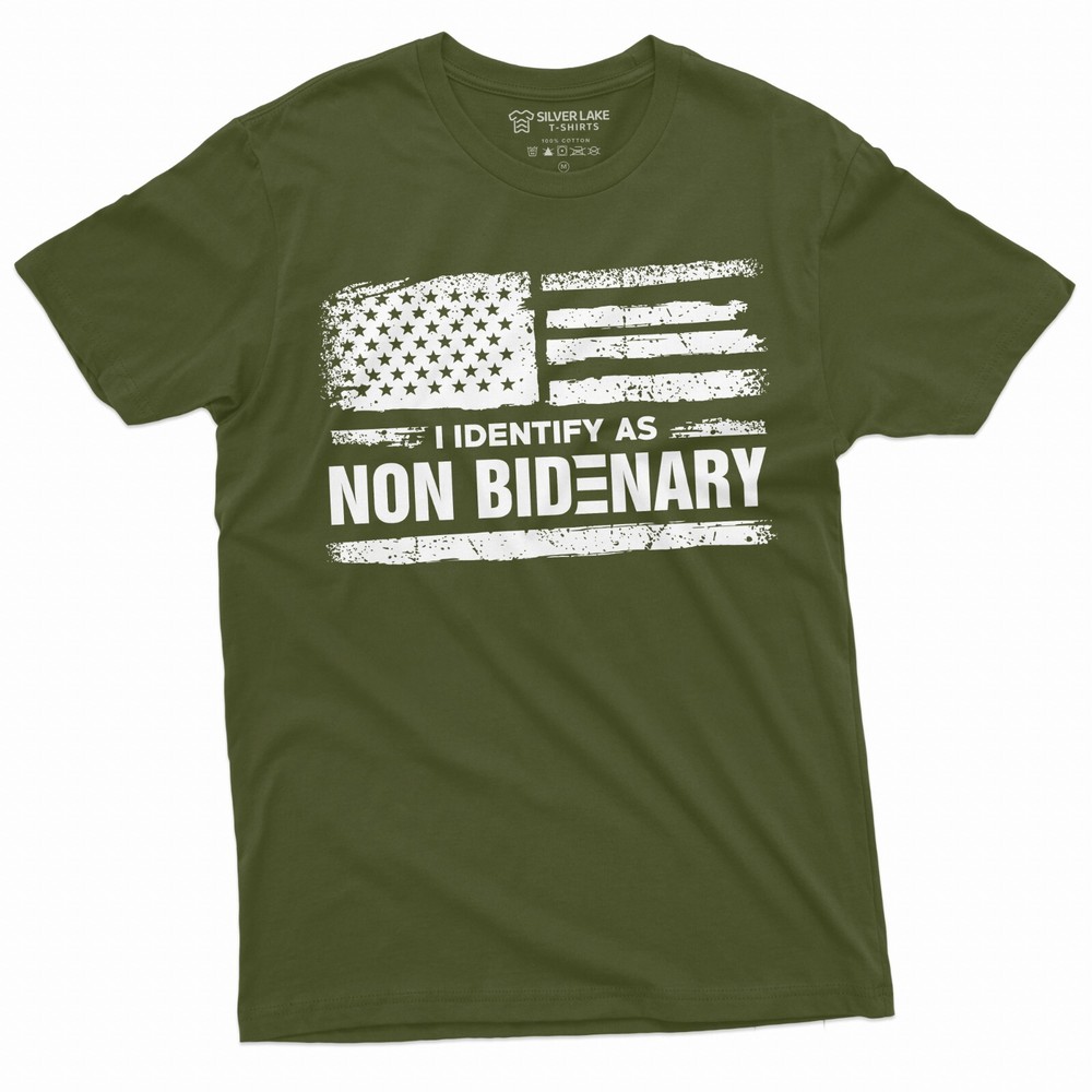 I identify as Non Bidenary Funny Tee shirt Political Shirt Anti Biden Mens Tee
