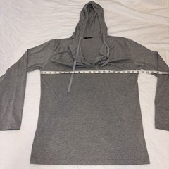 Gently Used Men’s Coofandy Gray Hooded Draped Neck Long Sleeve T Shirt Size Smal
