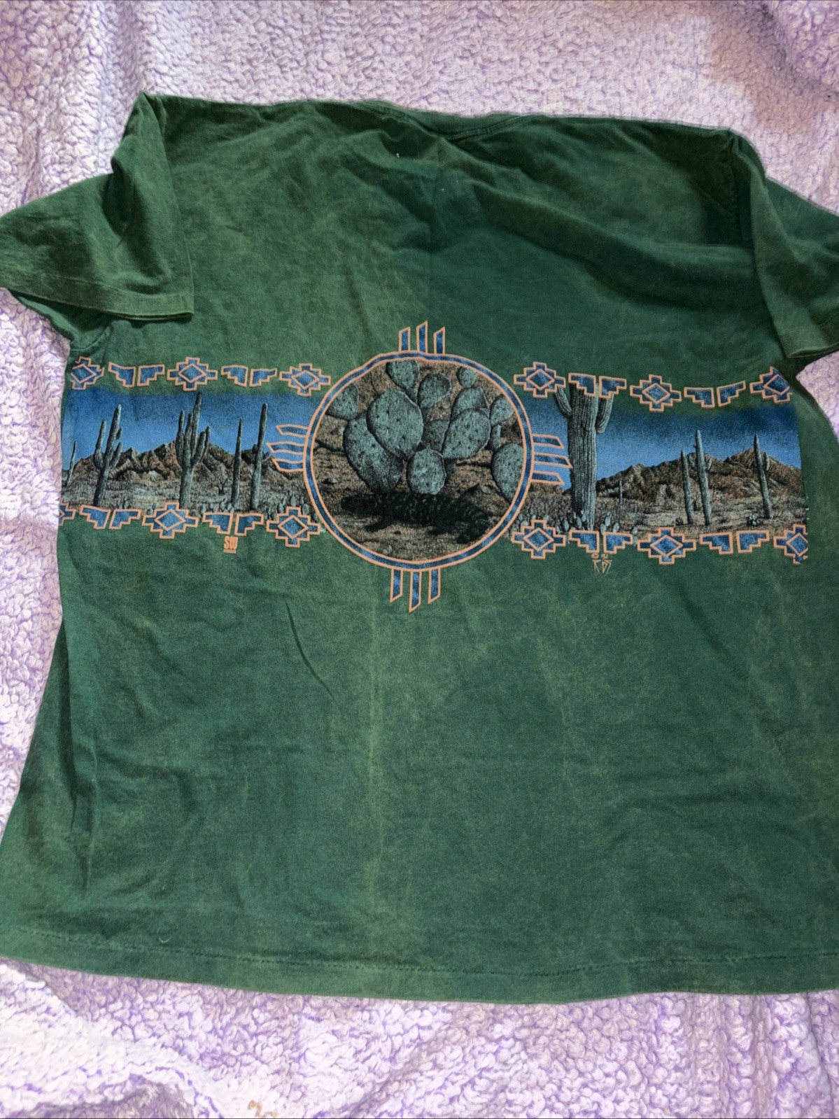 Vintage Sedona Arizona T Shirt Mens XL Green Single Stitch All Over Print 1992 gallery