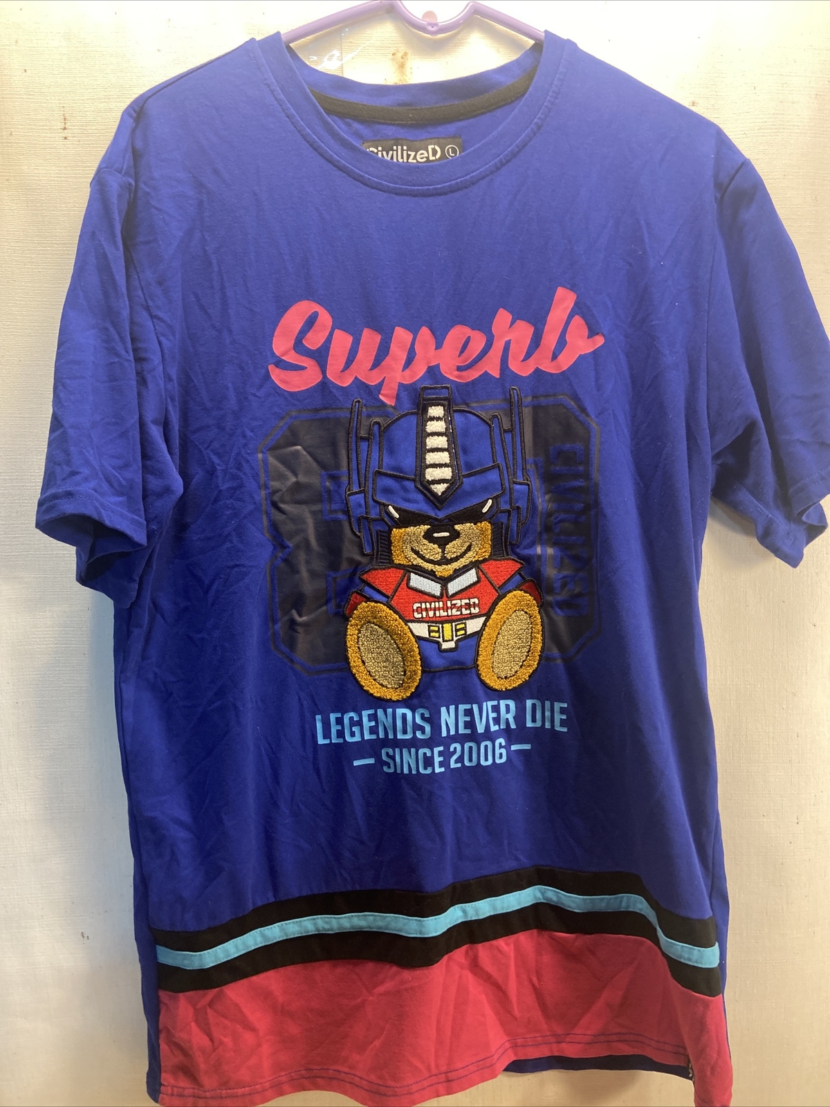 Civilized Bear Clothing Brand Mens Tee Superb Legends Never Die Transformers L gallery