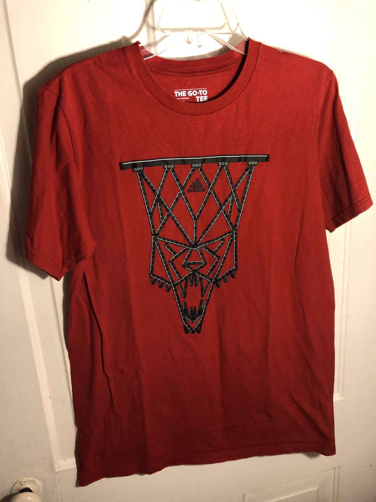 Men’s Adidas Basketball Hoop Net Graphic Athletic Performance Go To Tee Shirt M gallery