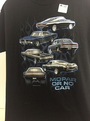 Black T-Shirt w/ “Mopar Or No Car” Script & Multiple Cars (Licensed)