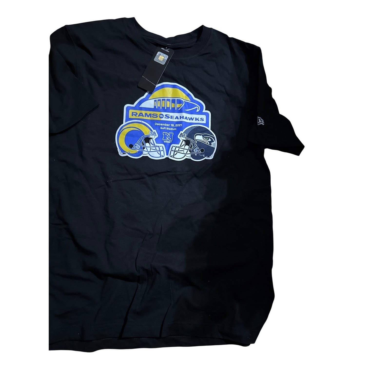 New Era NFL Rams vs Seahawks SoFi Stadium Dec 19 2021 Matchup T-Shirt Black Mens gallery