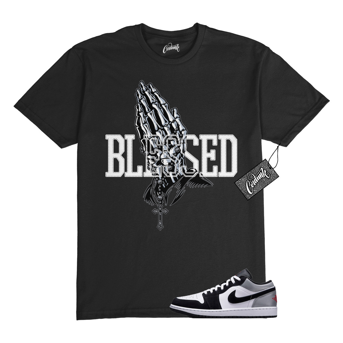 1 Black Matte Silver White Fire Red T Shirt Match BLSDHANDS