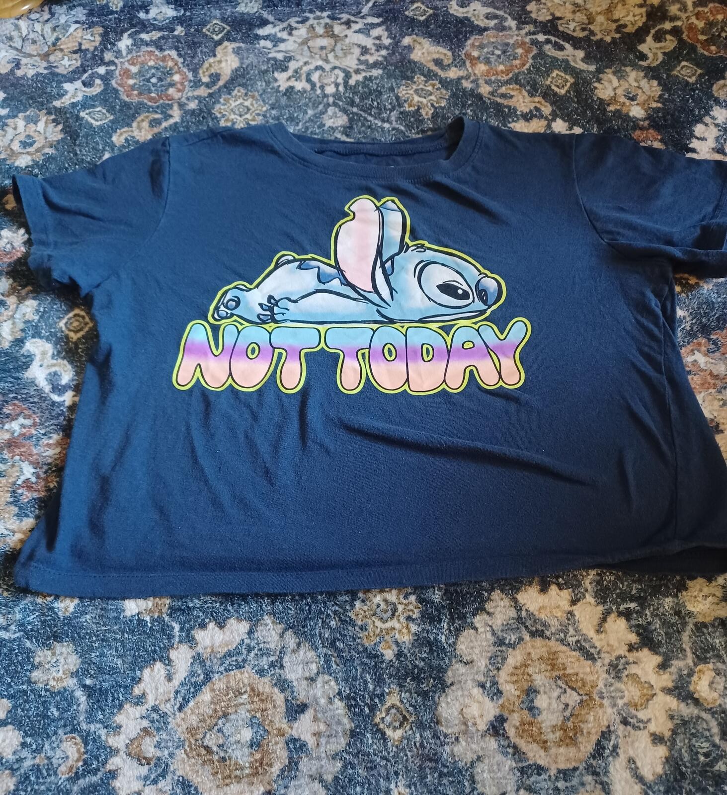 Disney Stitch “Not Today” Graphic T-Shirt Navy Blue