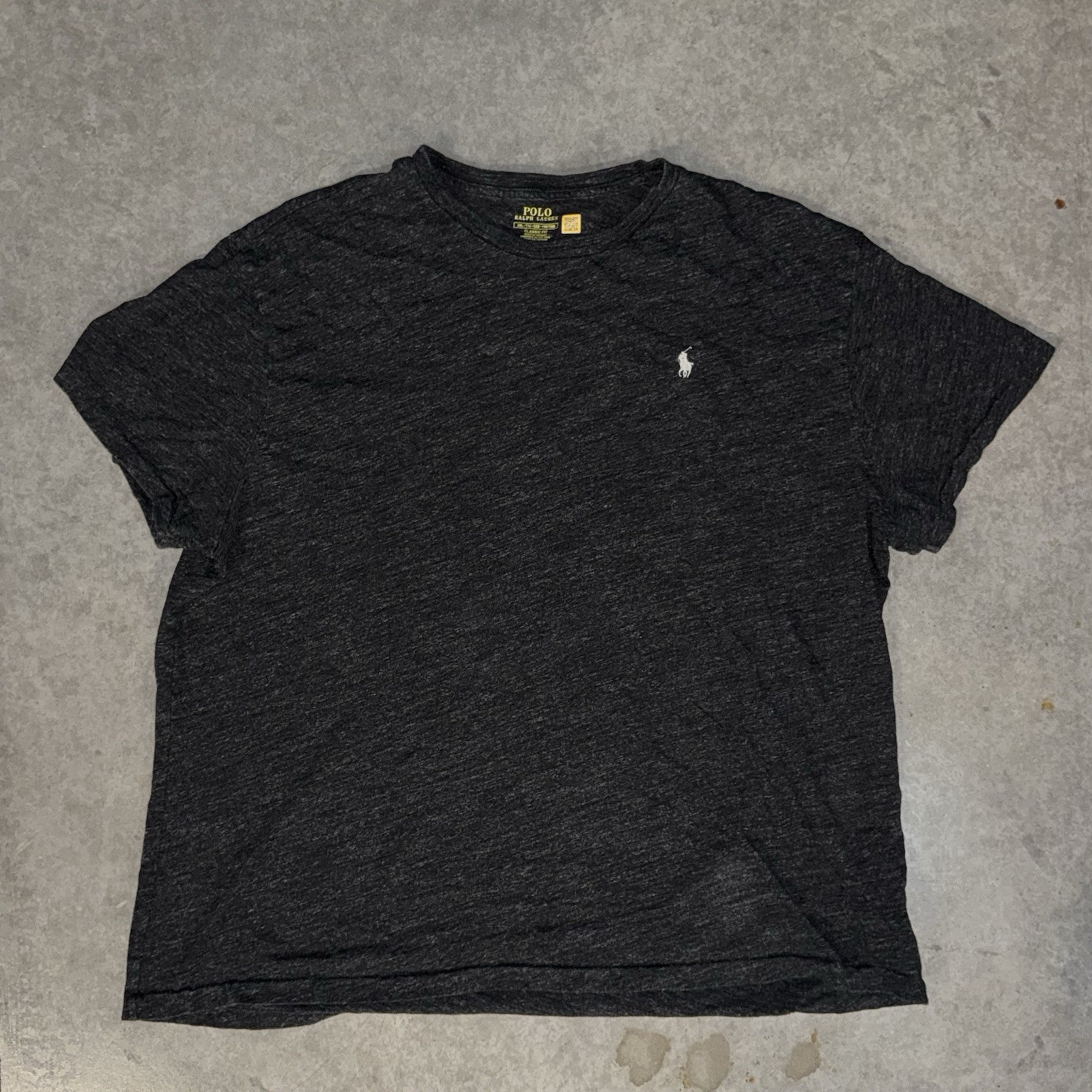 Mens XXL Polo Ralph Lauren Shirt Dark Charcoal Heather Gray Pony Logo Tee gallery