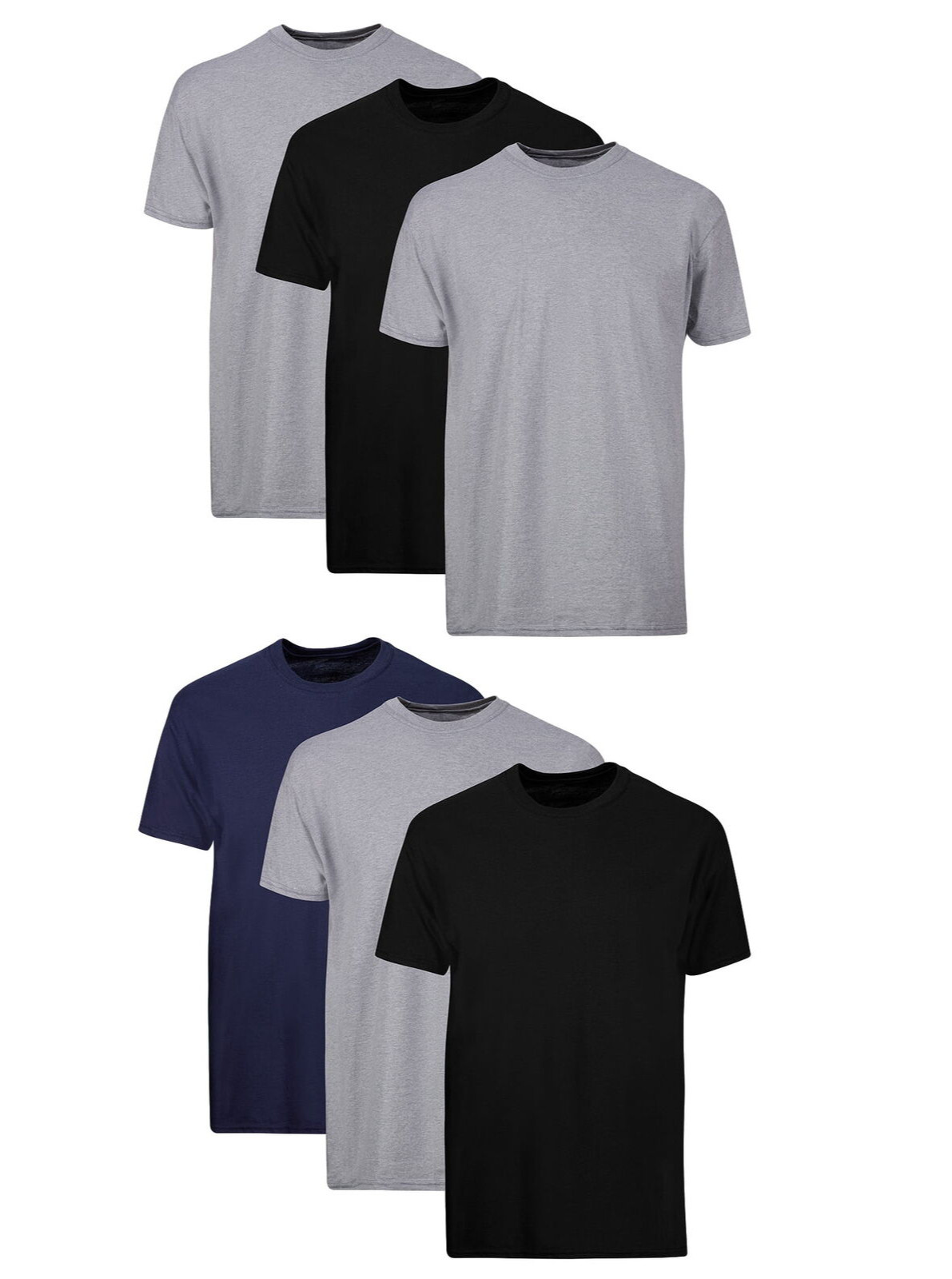 Hanes 6 Pack Mens T-Shirts Crew Neck Cool Comfort Size XL Value Pack Tagless NEW gallery