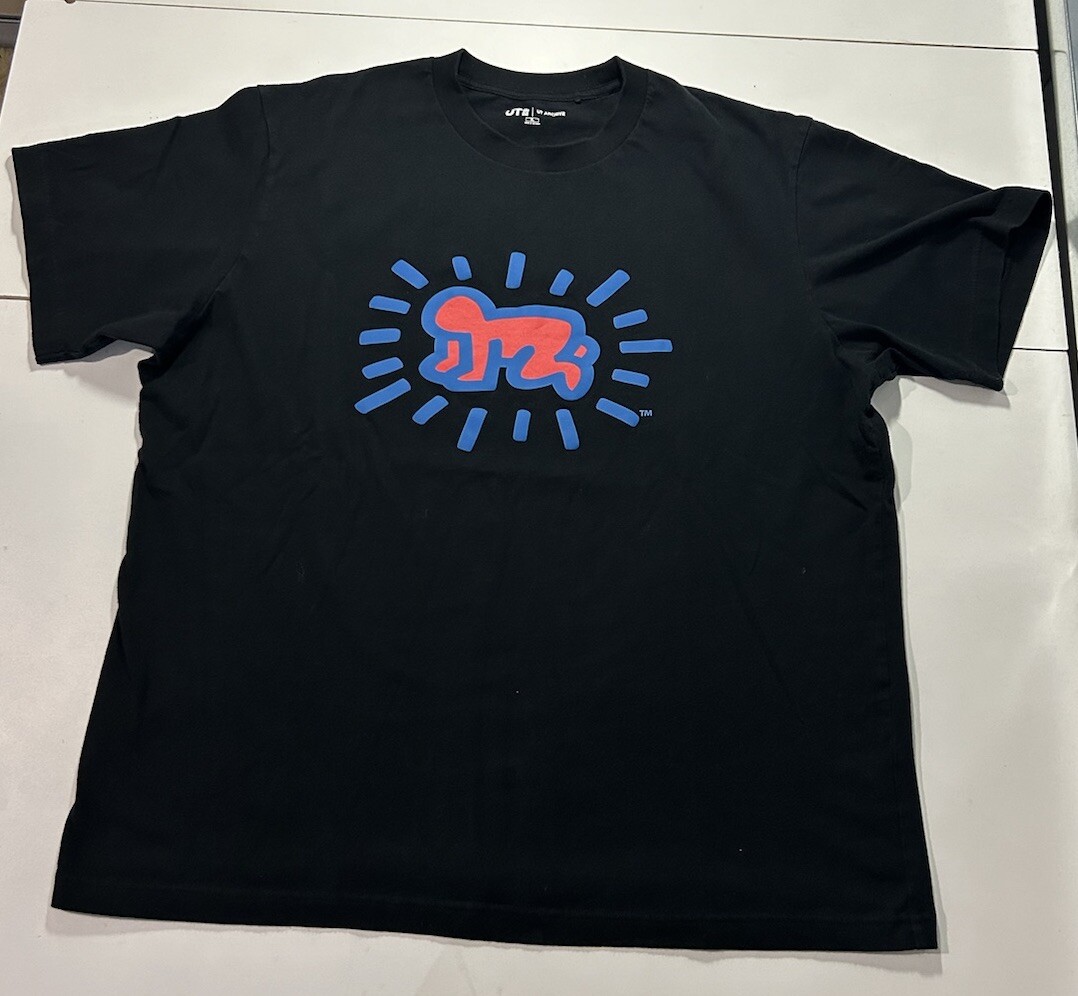 Uniqlo Archive Keith Haring Radiant Baby Pop Art Black T Shirt