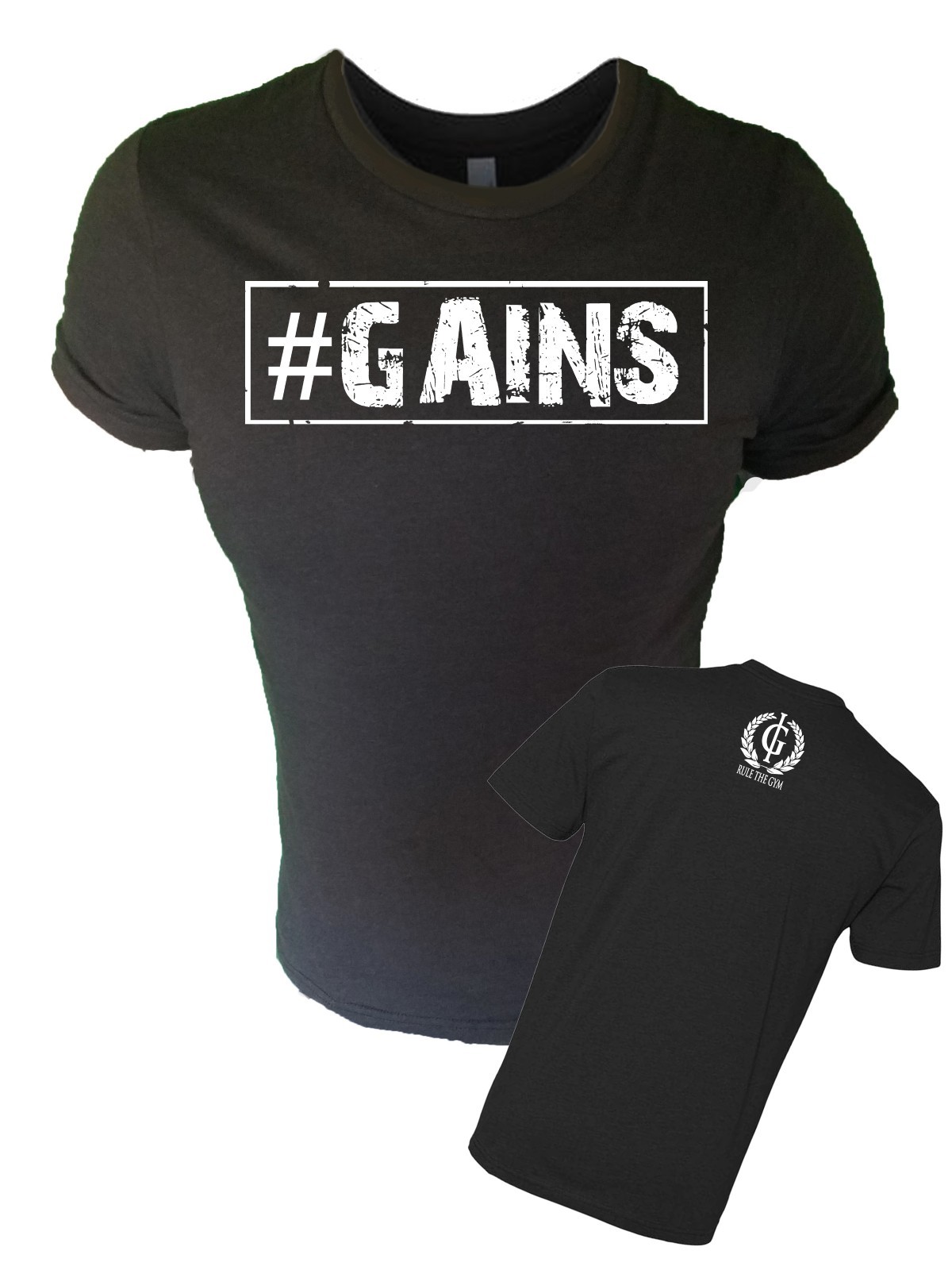 Iron Gods #GAINS Muscle T-Shirt Workout Weightlifting Bodybuilding Gym Apparel