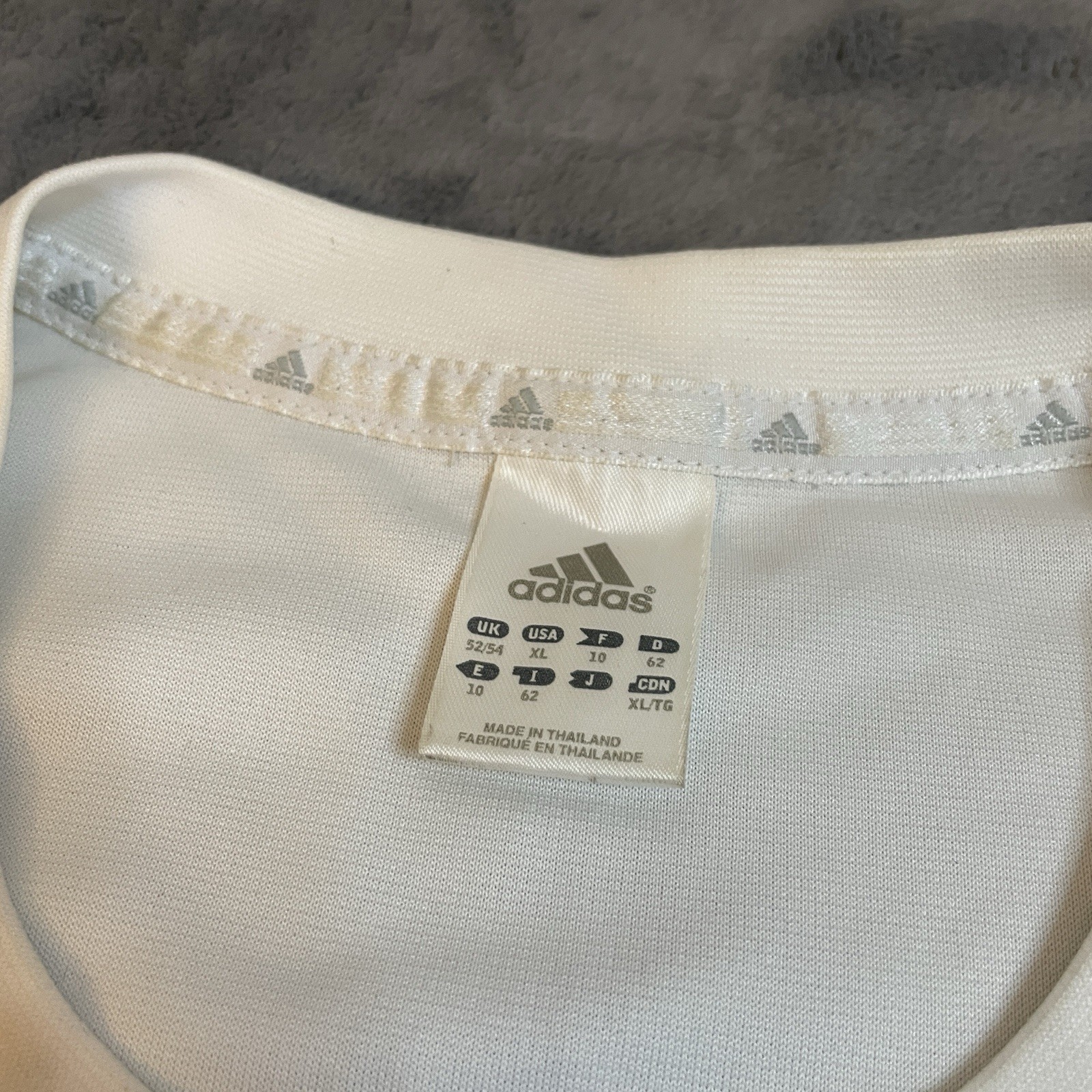 Adidas Climalite T-Shirt Men’s XL White/Red 3 Stripes Athletic Exercise Running gallery