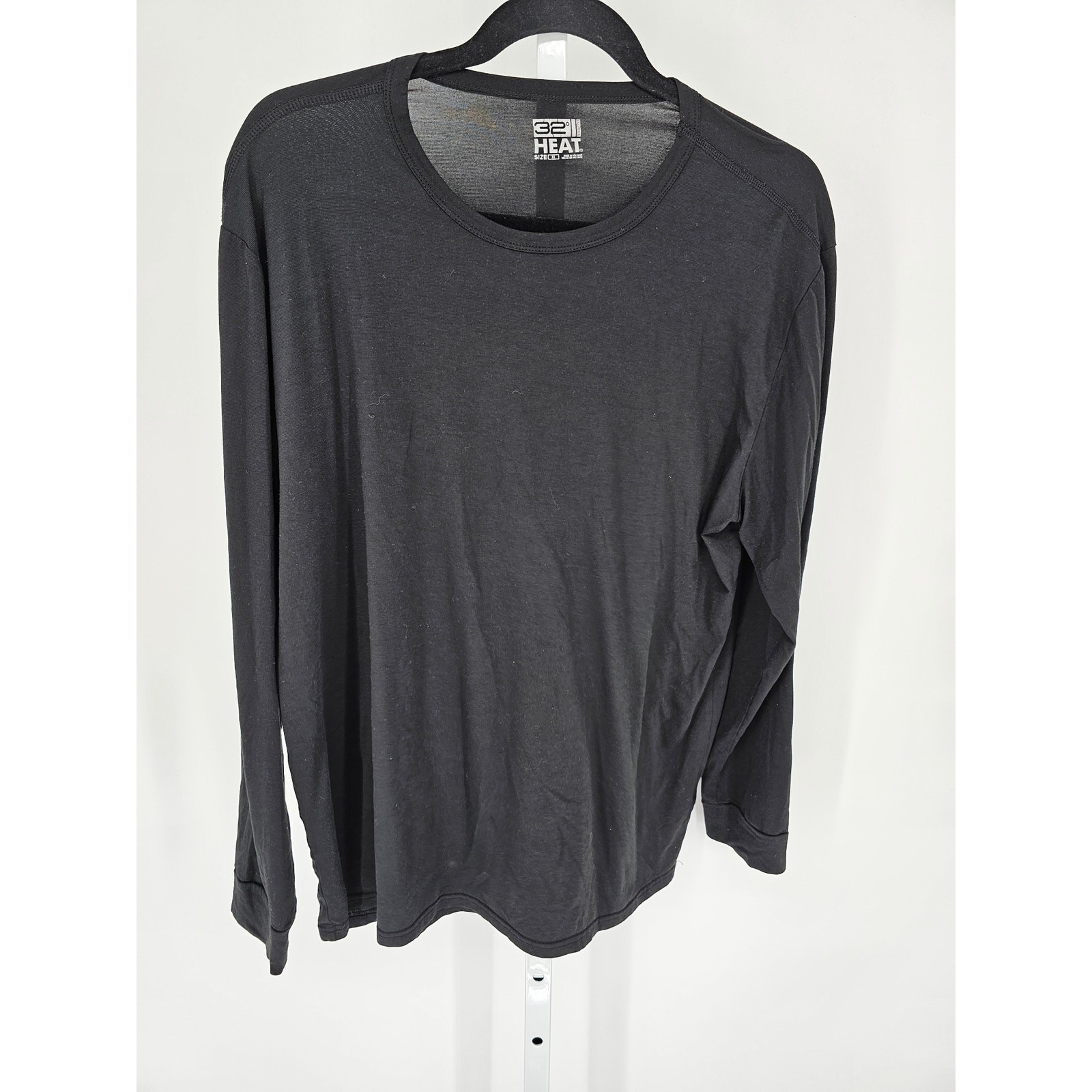 32 Degree Heat Mens Sz XL Long Sleeve T Shirt Black Base Layer