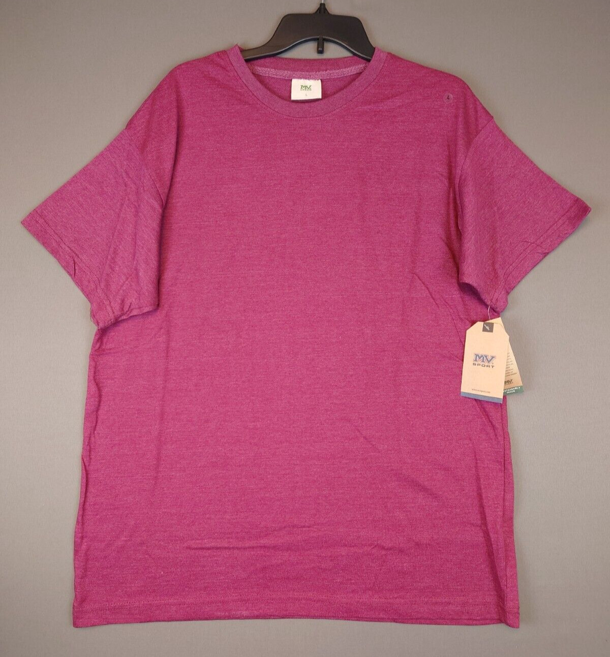 NWT MV Sport Green Recycleed Short Sleeve T Shirt Red Large Organic Cotton Blend