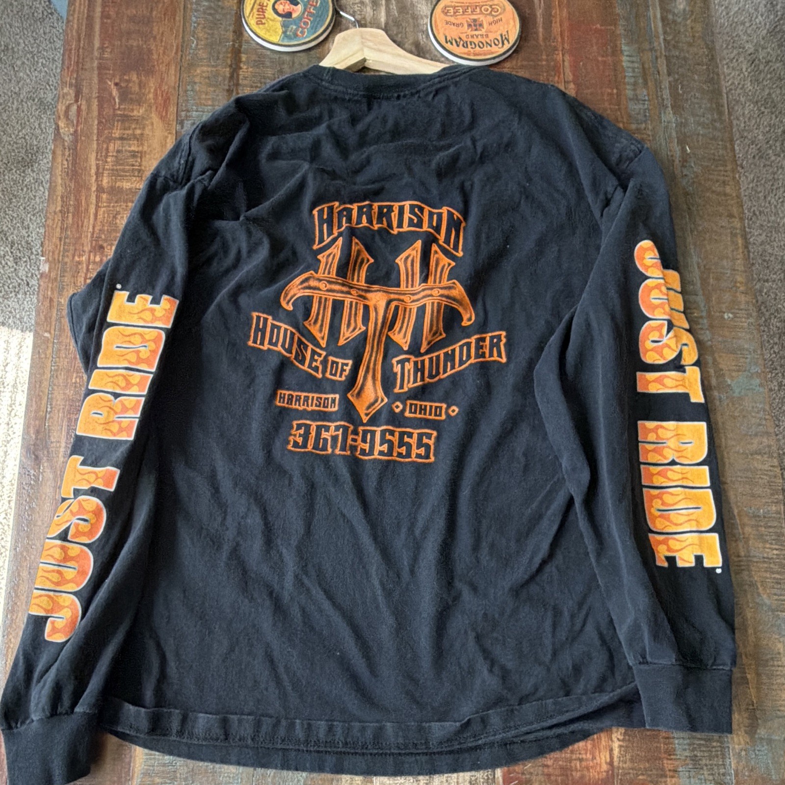 Harrison House of Thunder -Men's 2XL Black/Orange -LS -Tee- Harrison Ohio gallery
