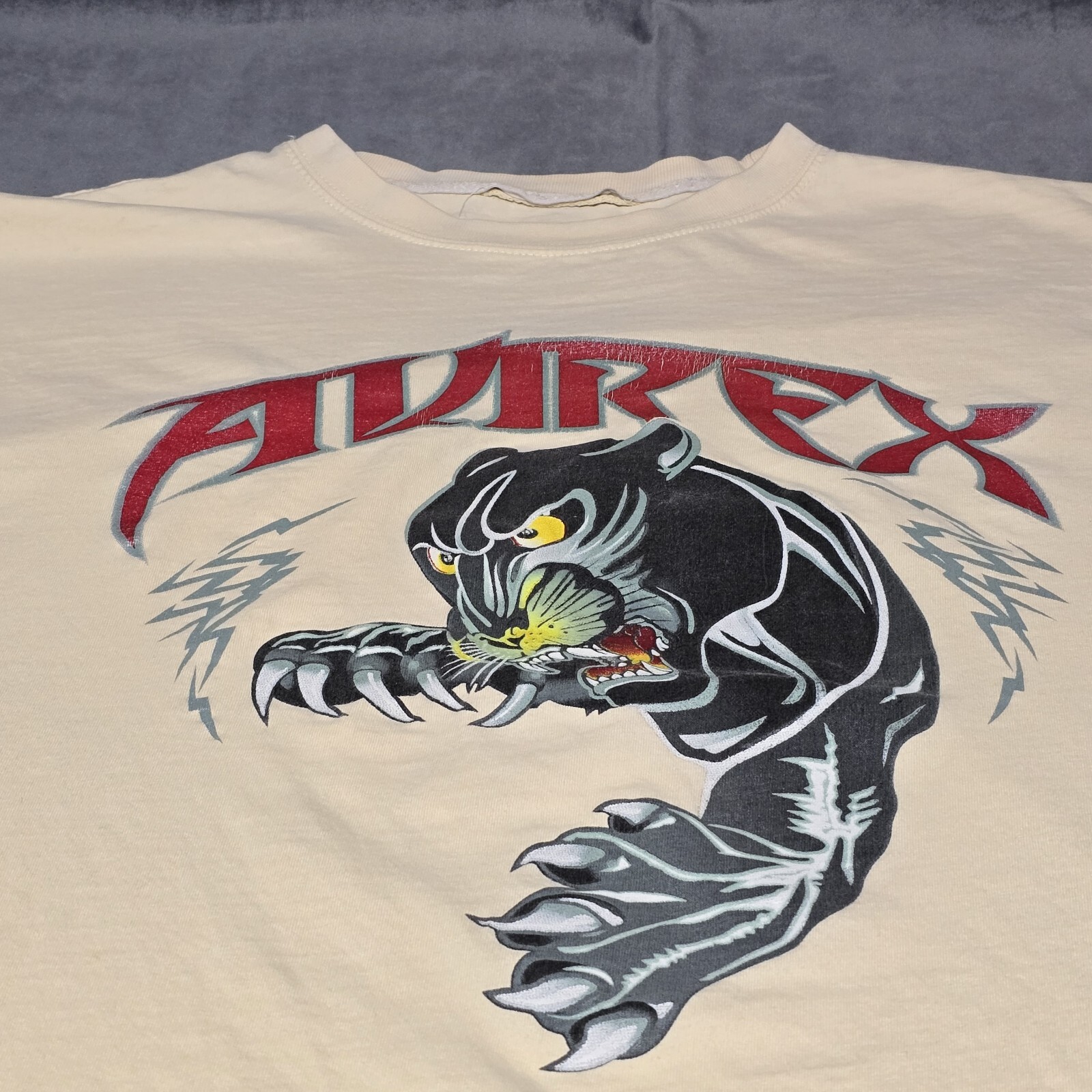 Vintage Y2K Avirex Spell Out Long Sleeve, Mens Panther Tribal, See Description gallery