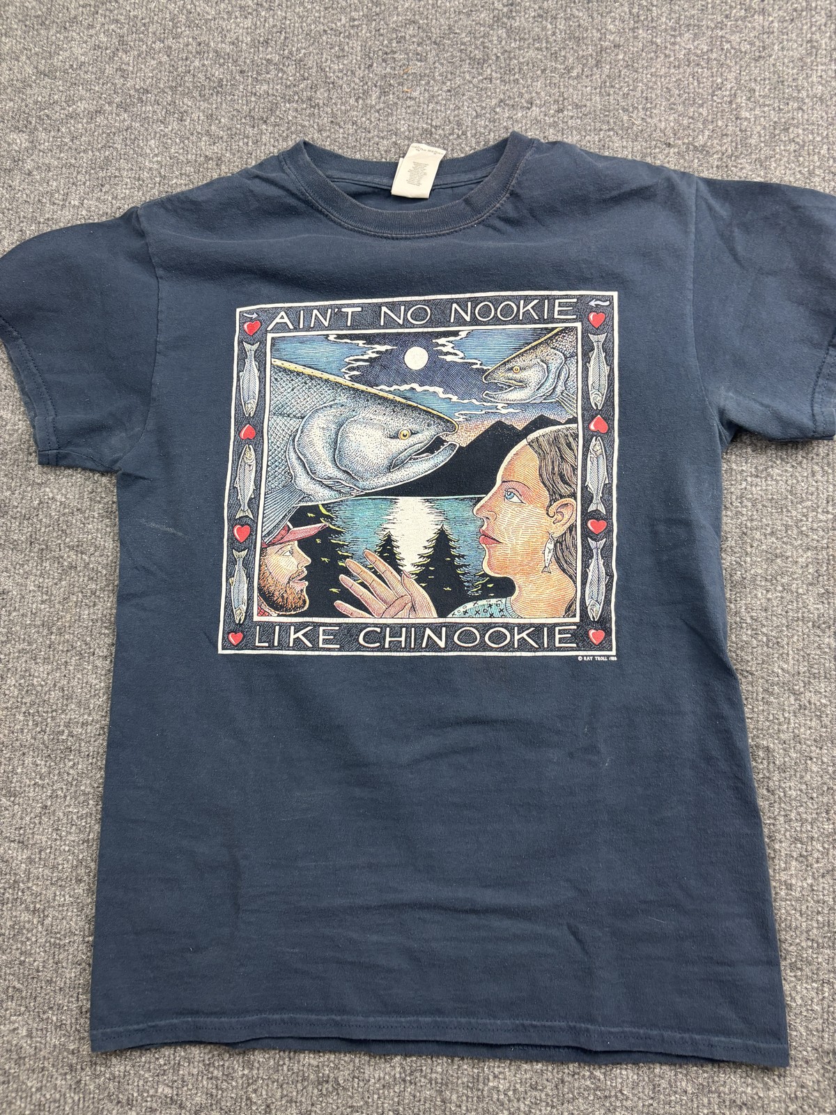 VNTG Ray Troll Gildan Shirt Mens S Ain’t No Nookie Chinookie Graphic Tee 1988