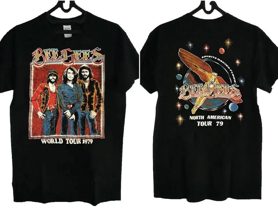 Vintage Bee Gee World Tour 1979 T-Shirt, Bee Gee Spirits Having Flown North Amer gallery